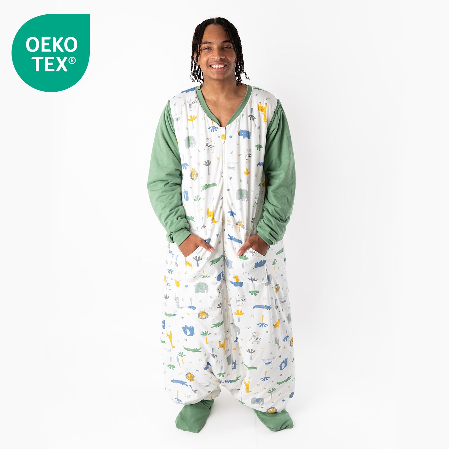 Saco de dormir con pies y suelas antideslizantes para adultos, 2.5 TOG