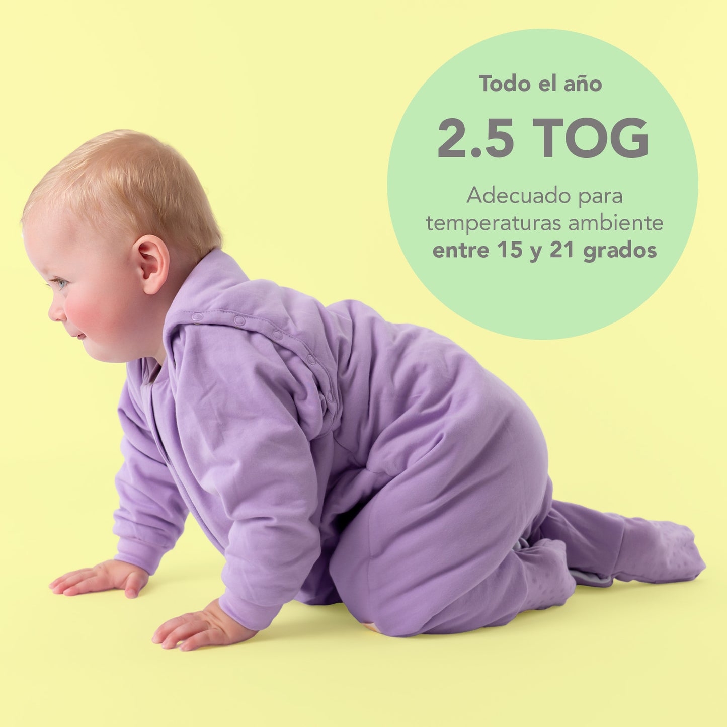 Saco de dormir con pies y suelas antideslizantes, 2.5 TOG