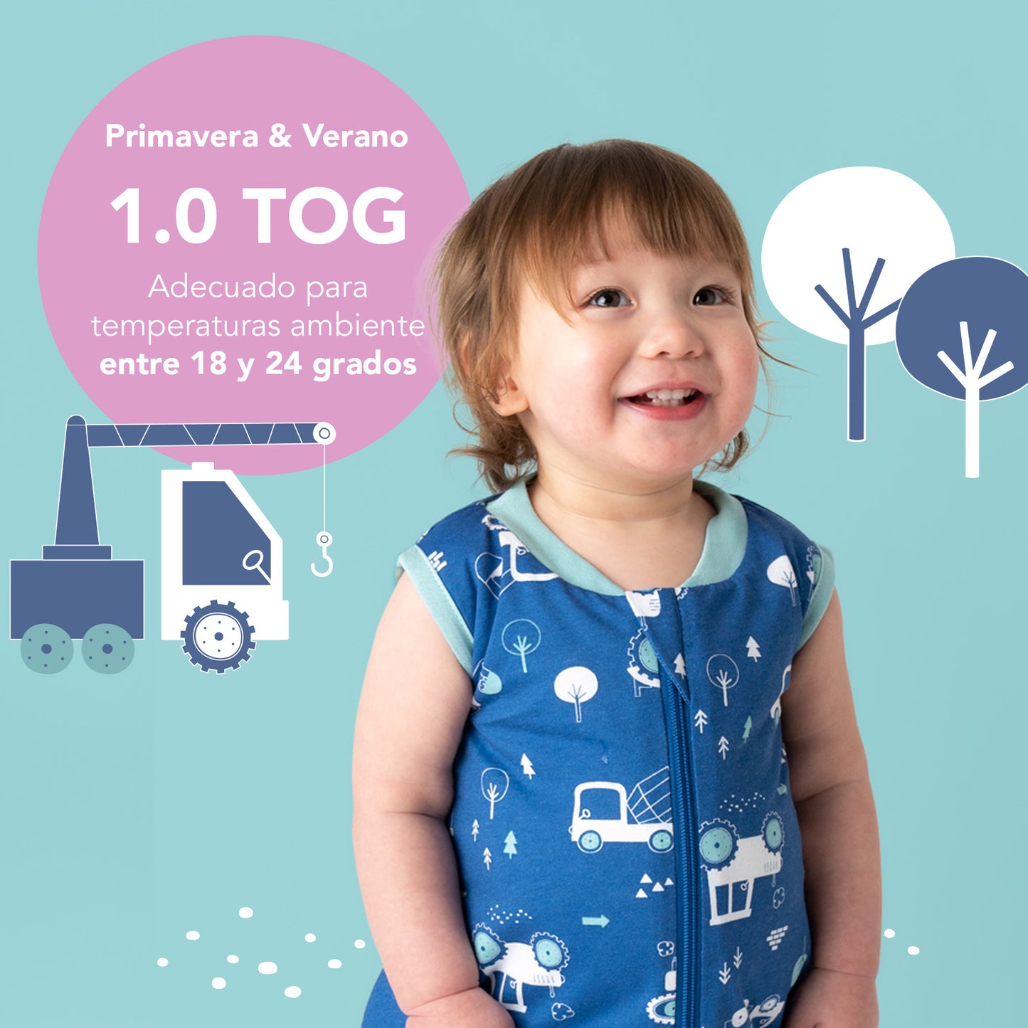 Saco de dormir para bebé, 1.0 TOG