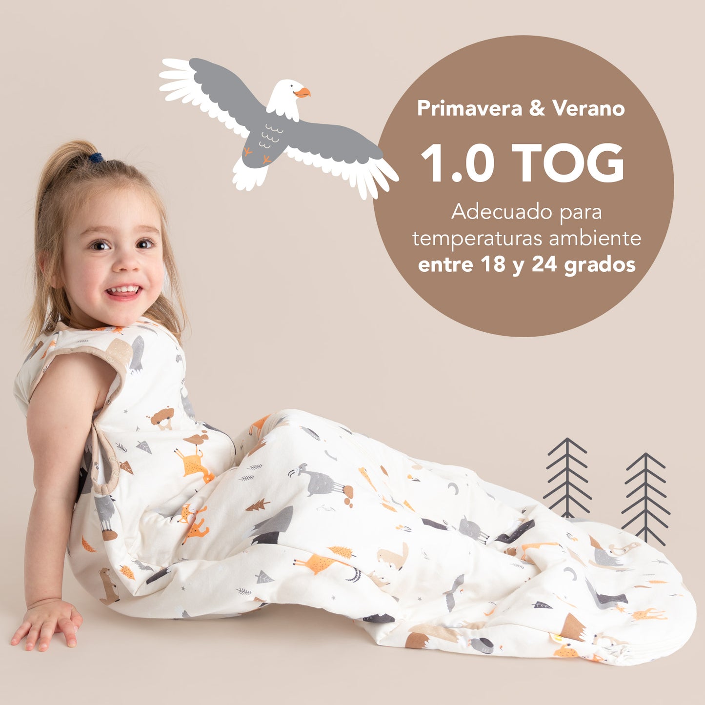 Saco de dormir para bebé, 1.0 TOG