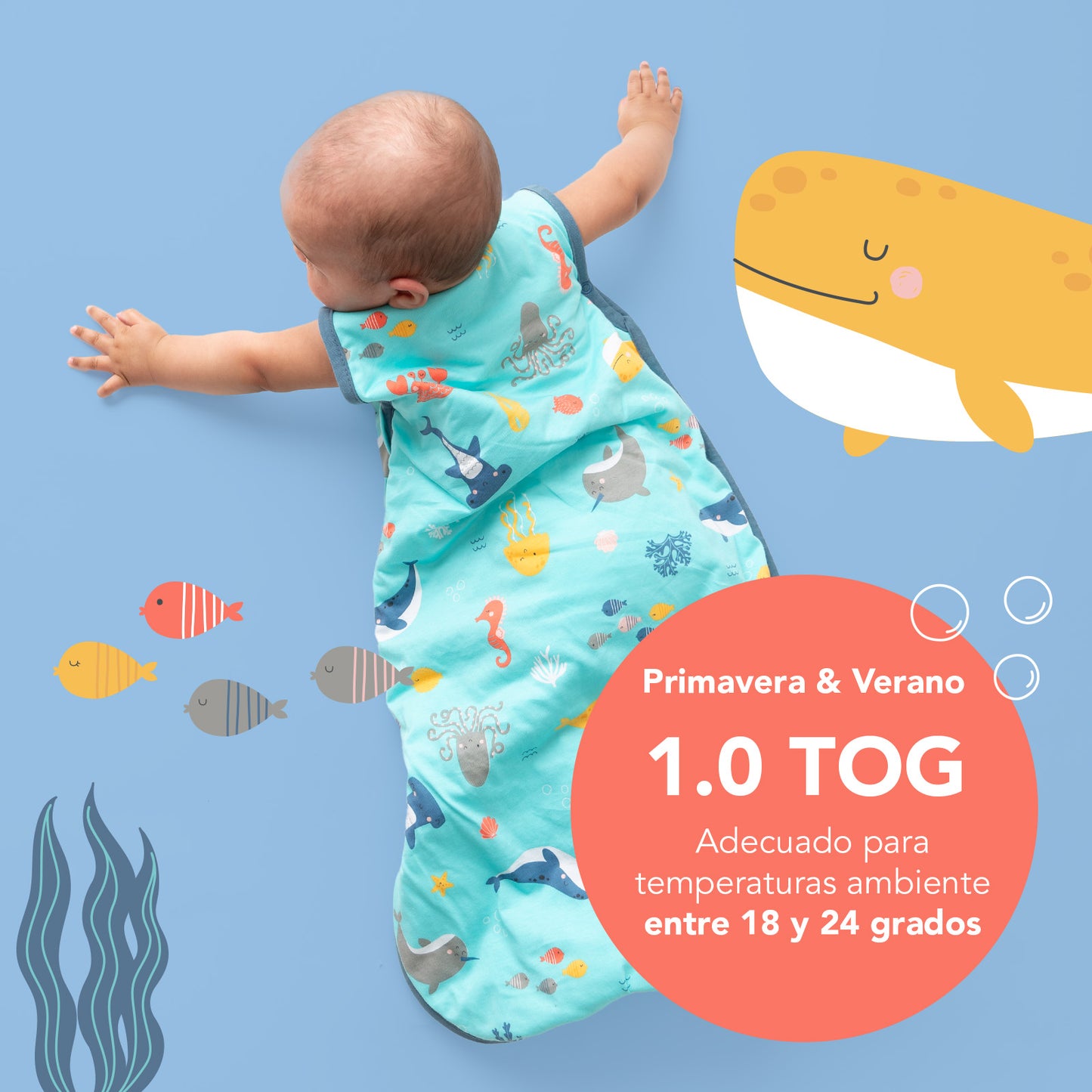 Saco de dormir para bebé, 1.0 TOG