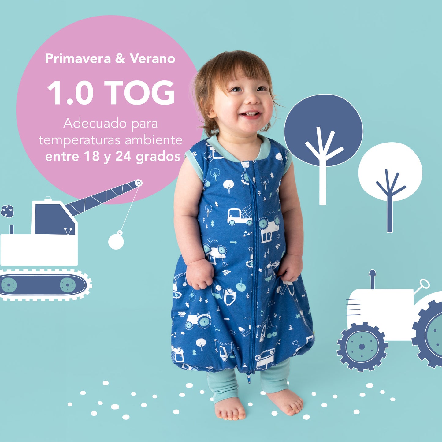 Saco de dormir con pies y suelas antideslizantes, 1.0 TOG