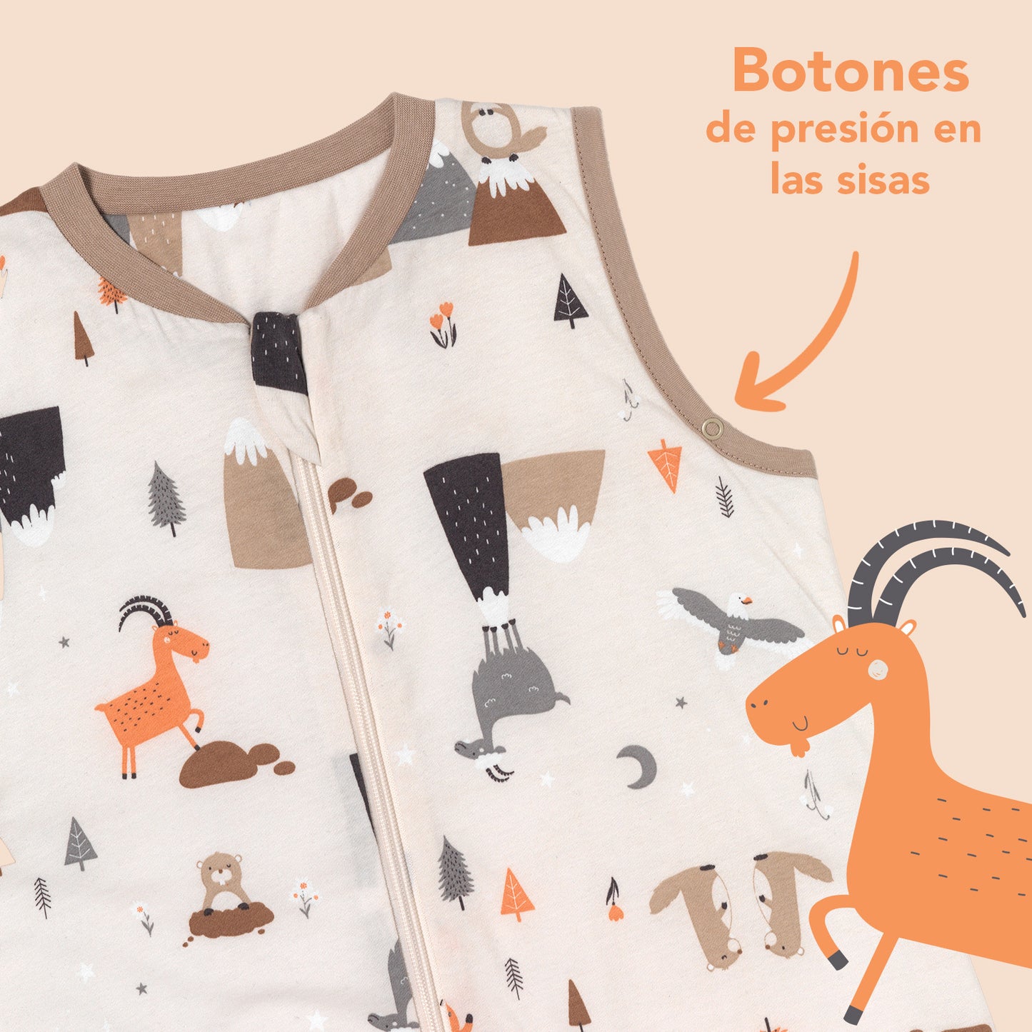 Saco de dormir con pies y suelas antideslizantes, 1.0 TOG