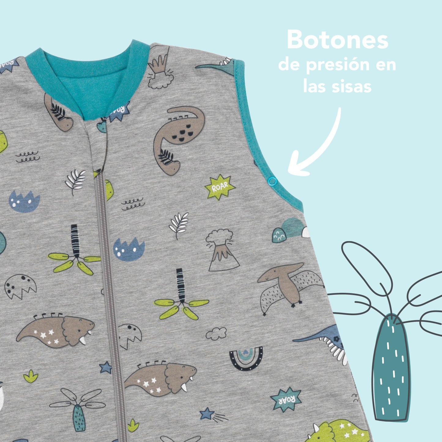Saco de dormir con pies y suelas antideslizantes, 1.0 TOG