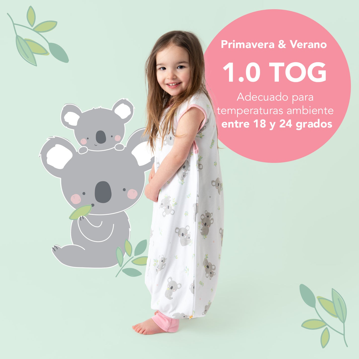 Saco de dormir con pies y suelas antideslizantes, 1.0 TOG