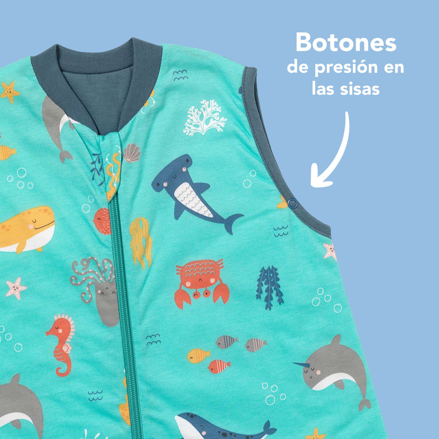 Saco de dormir con pies y suelas antideslizantes, 1.0 TOG
