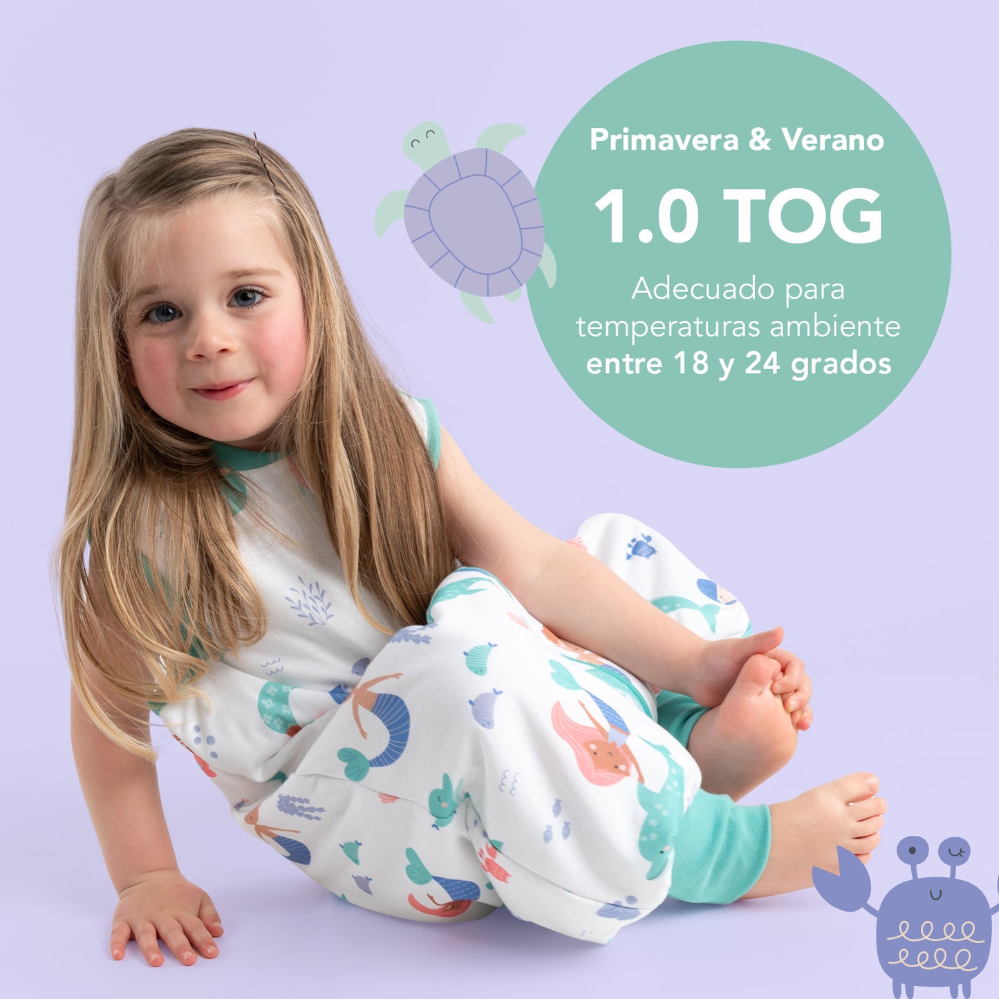 Saco de dormir con pies y suelas antideslizantes, 1.0 TOG