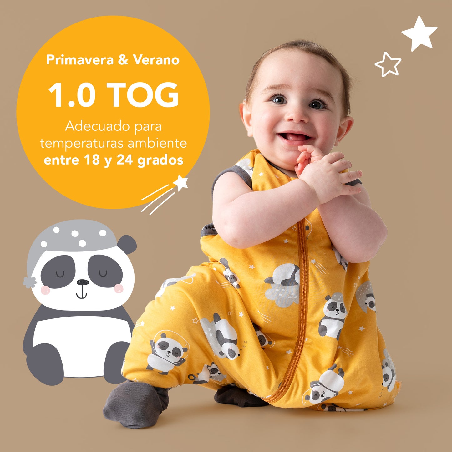 Saco de dormir con pies y suelas antideslizantes, 1.0 TOG