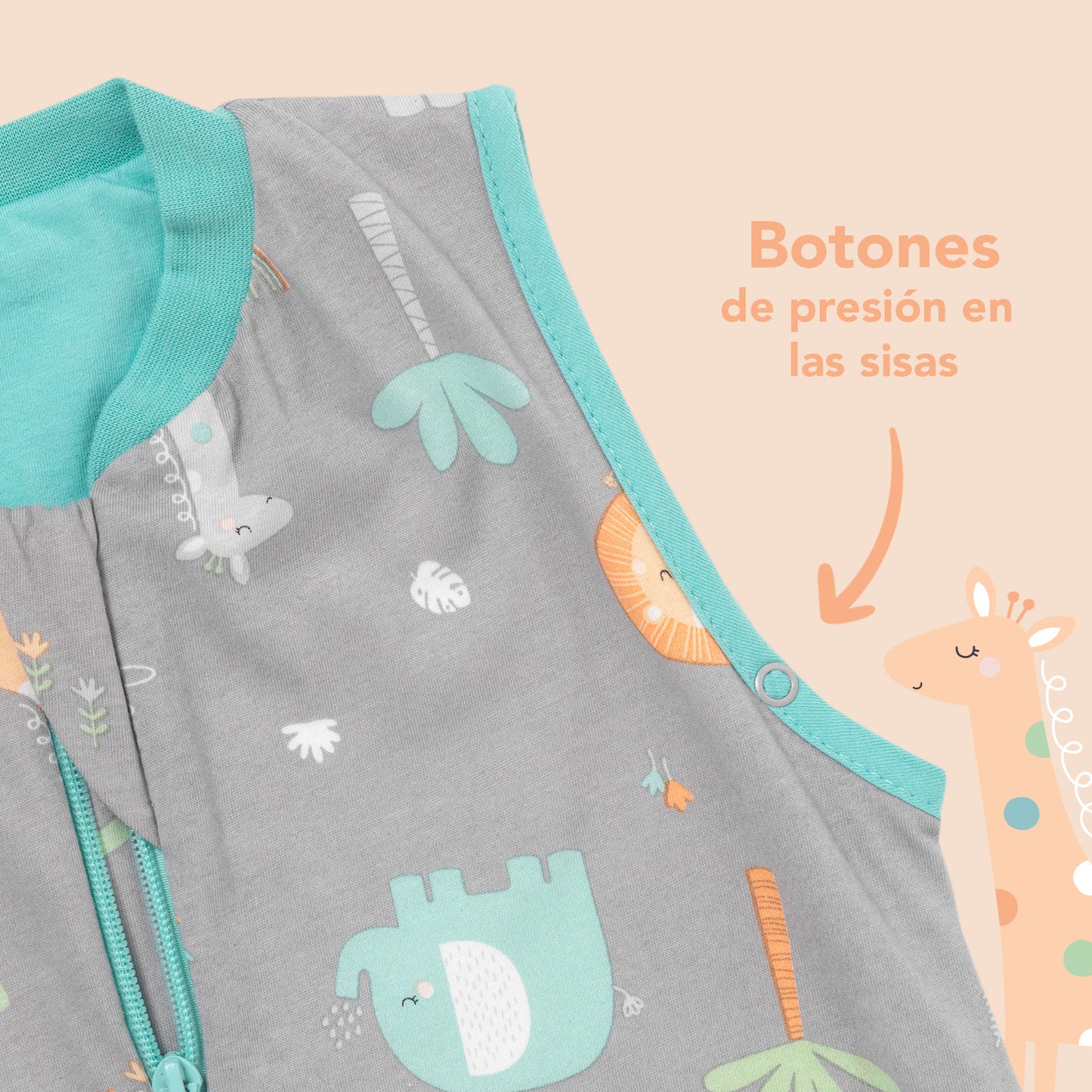Saco de dormir con pies y suelas antideslizantes, 1.0 TOG