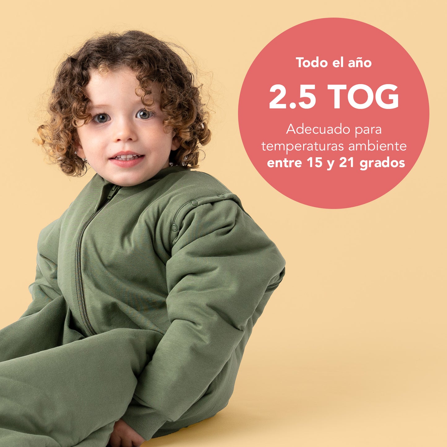 Saco de dormir con pies y suelas antideslizantes, 2.5 Tog