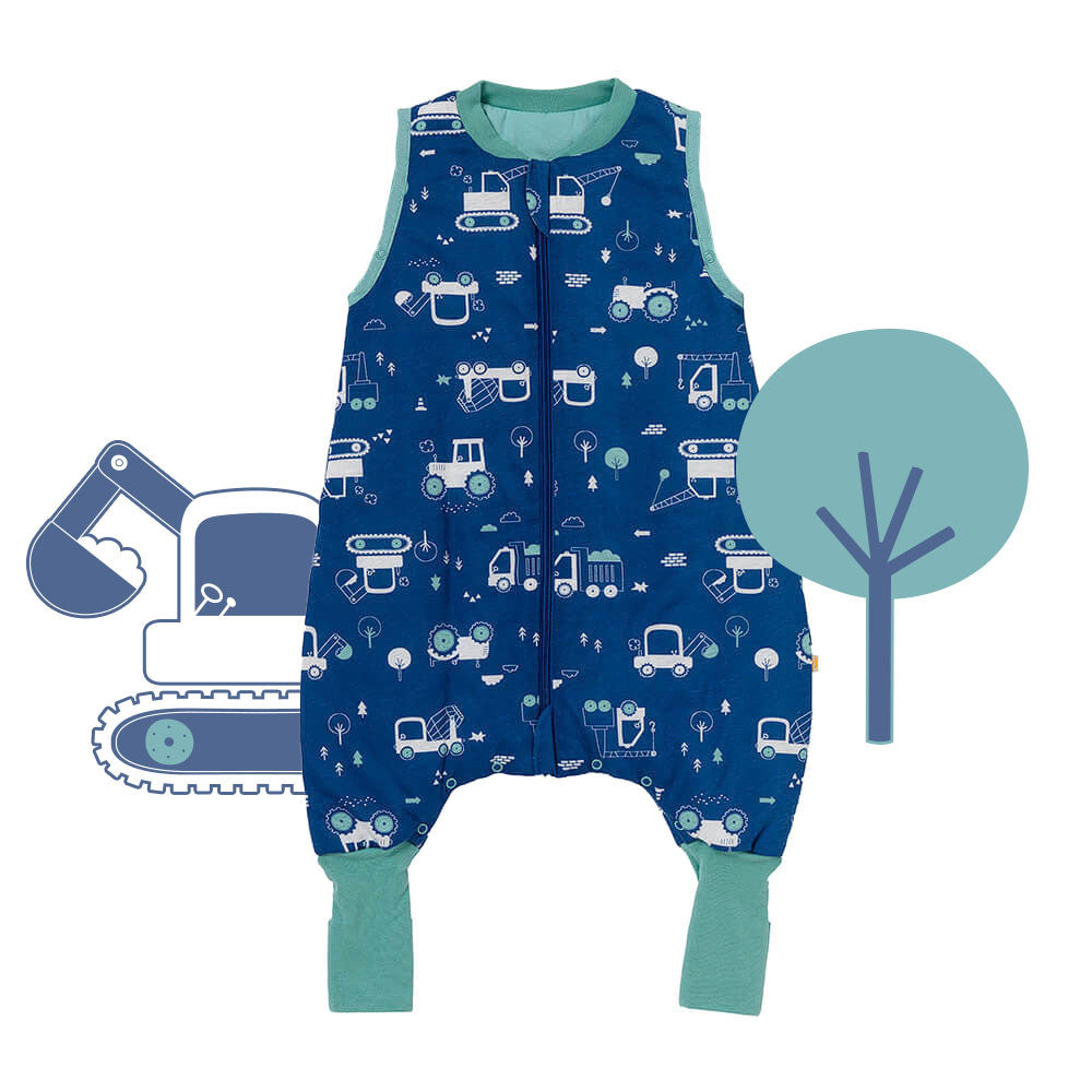 Saco de dormir con pies y suelas antideslizantes, 1.0 TOG