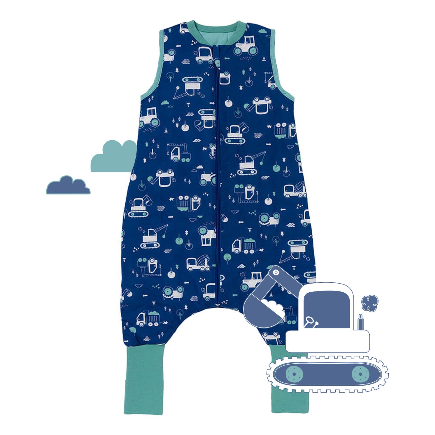 Saco de dormir con pies y suelas antideslizantes, 1.0 TOG