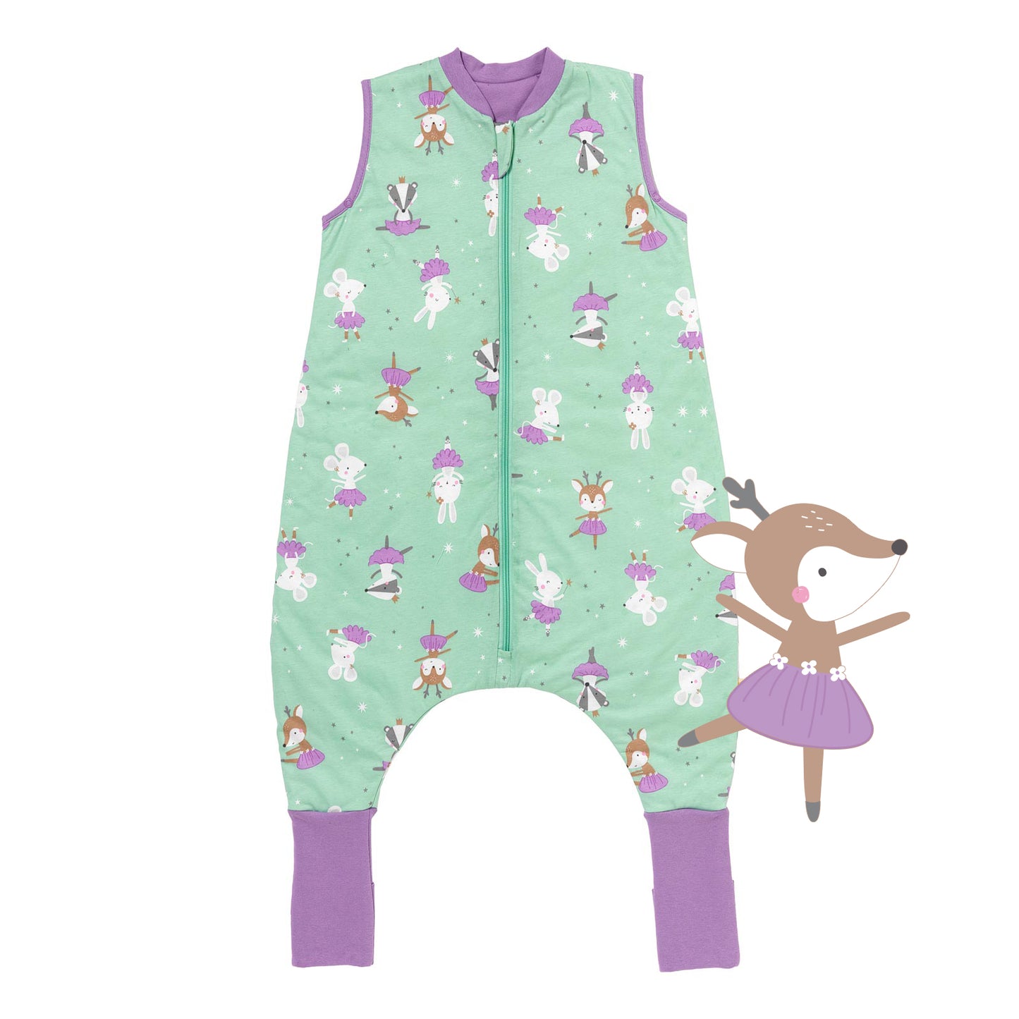 Saco de dormir con pies y suelas antideslizantes, 1.0 TOG