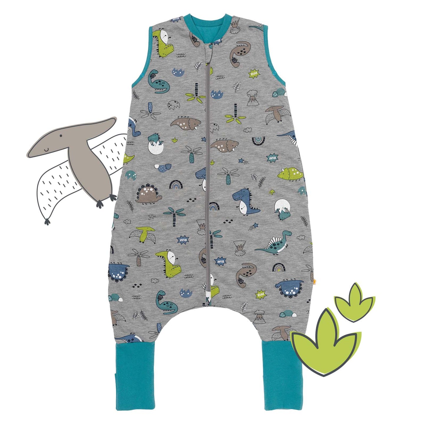 Saco de dormir con pies y suelas antideslizantes, 1.0 TOG