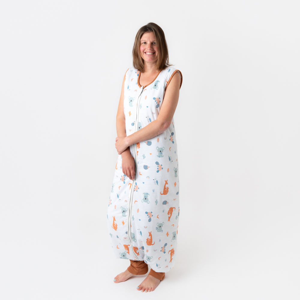Saco de dormir con pies y suelas antideslizantes para adultos, 3.5 TOG