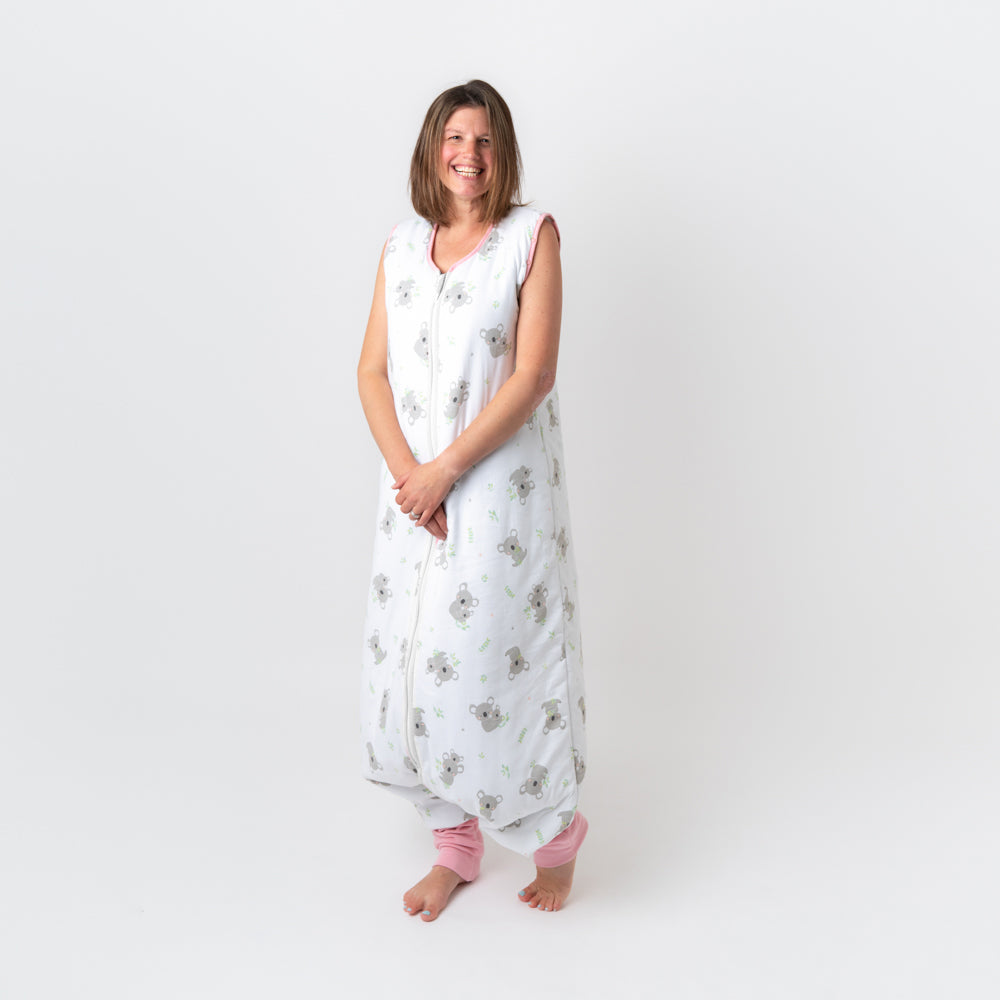 Saco de dormir con pies y suelas antideslizantes para adultos, 3.5 TOG