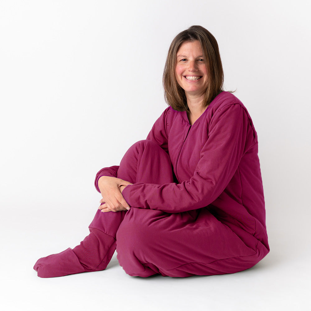 Saco de dormir con pies y suelas antideslizantes para adultos, 3.5 TOG