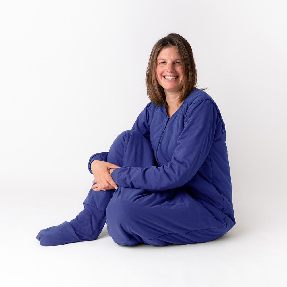Saco de dormir con pies y suelas antideslizantes para adultos, 3.5 TOG