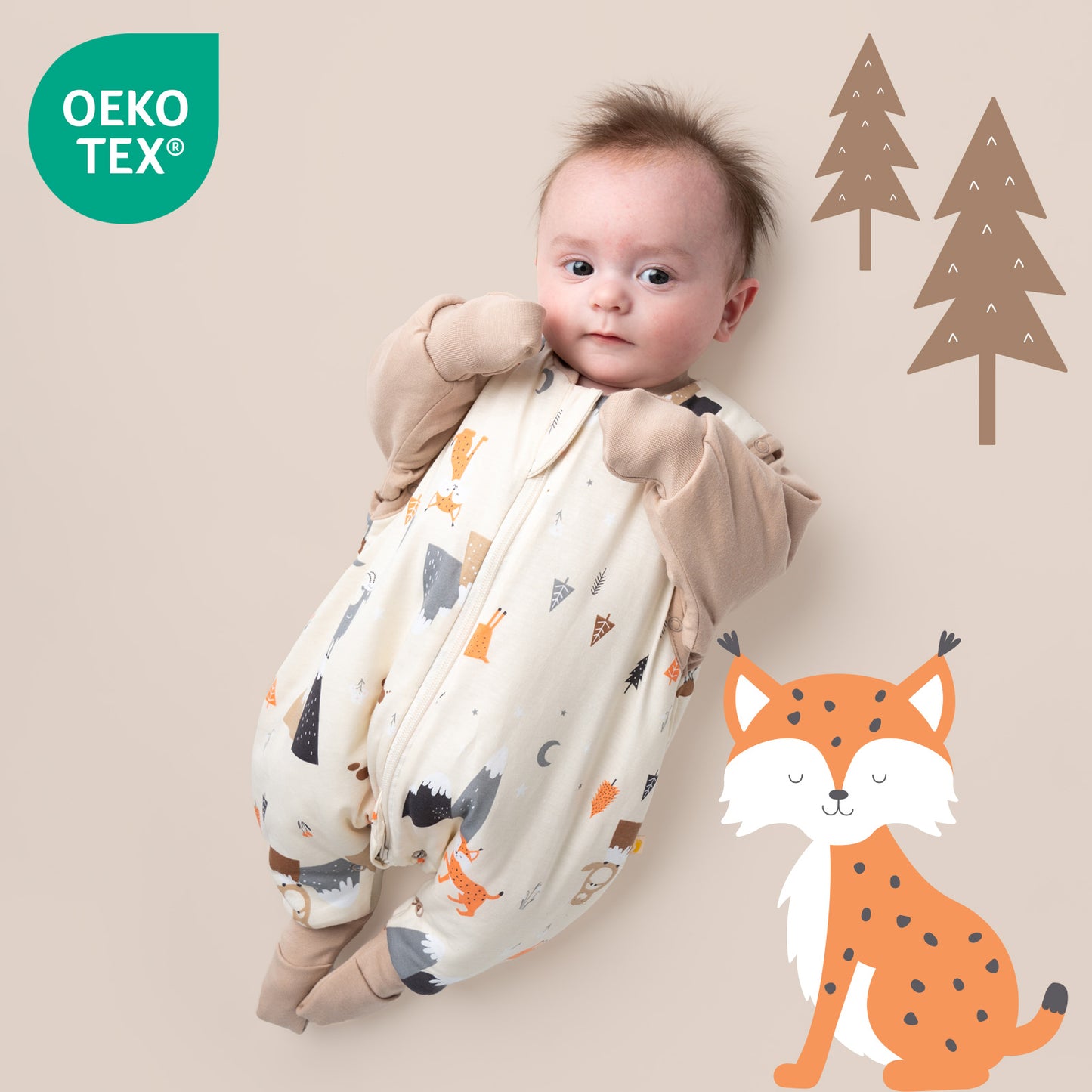 Saco de dormir con pies y suelas antideslizantes, 2.5 TOG