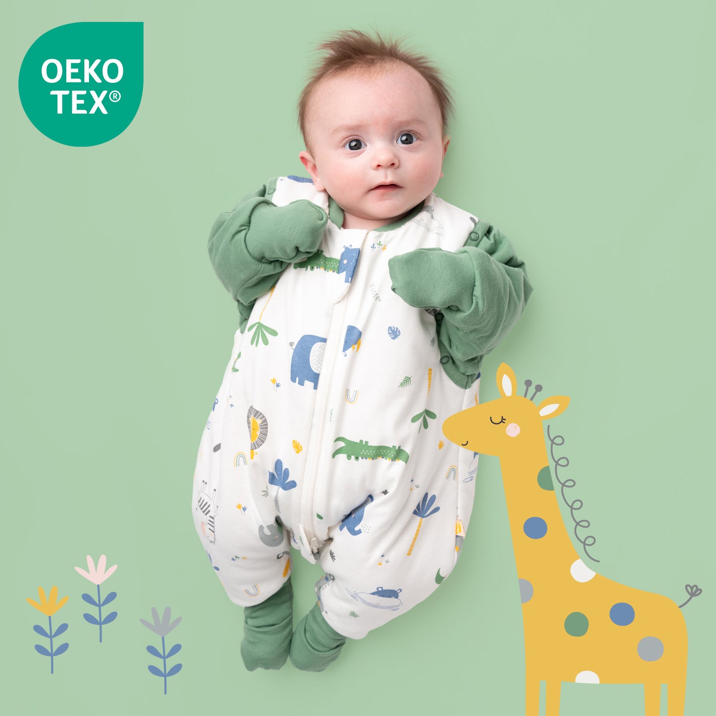Saco de dormir con pies y suelas antideslizantes, 2.5 TOG