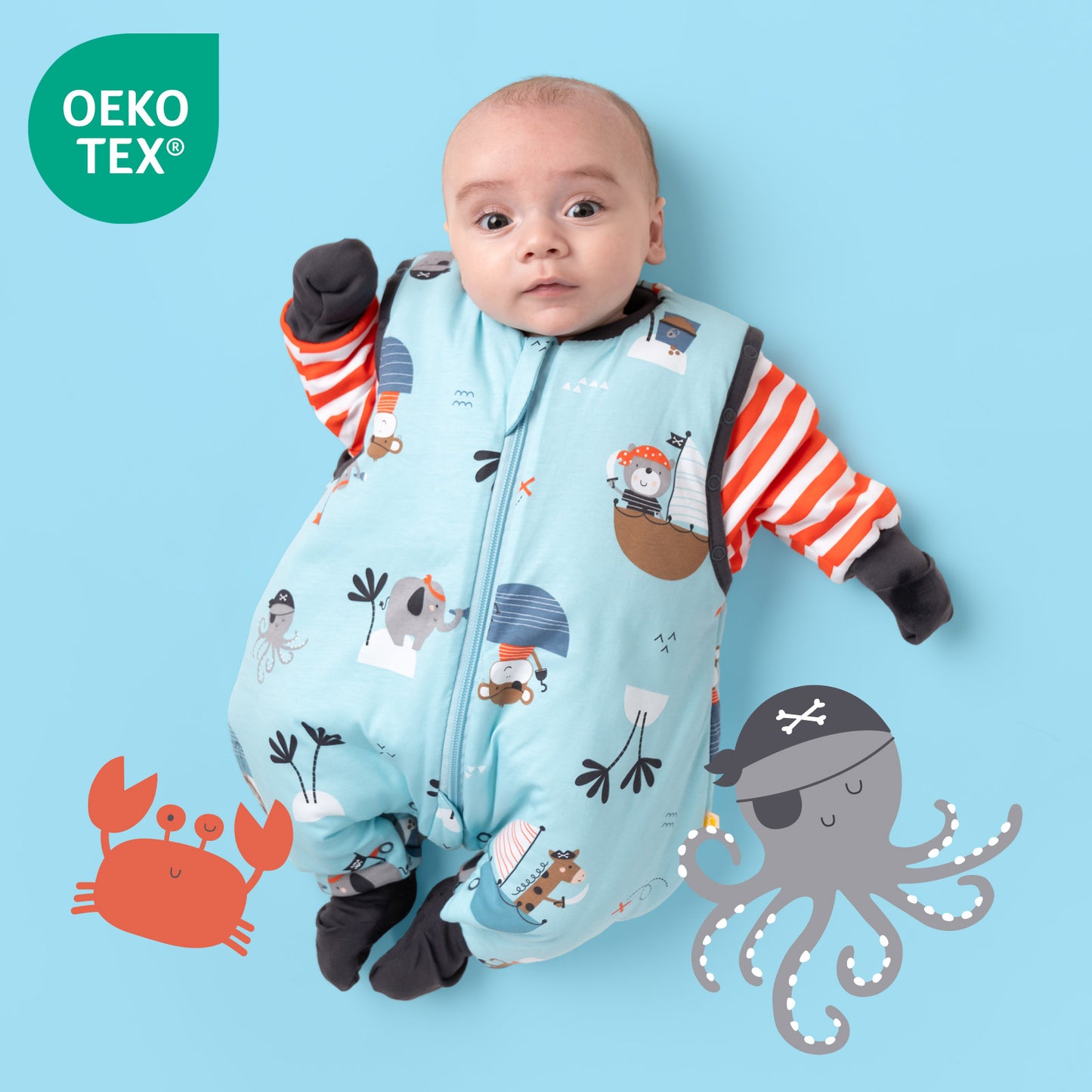 Saco de dormir con pies y suelas antideslizantes, 2.5 TOG