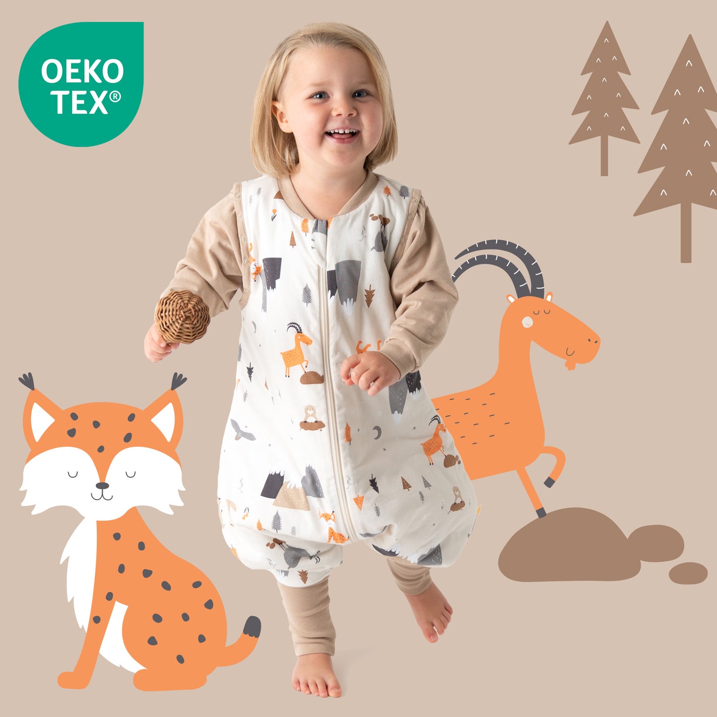 Saco de dormir con pies y suelas antideslizantes, 3.5 TOG
