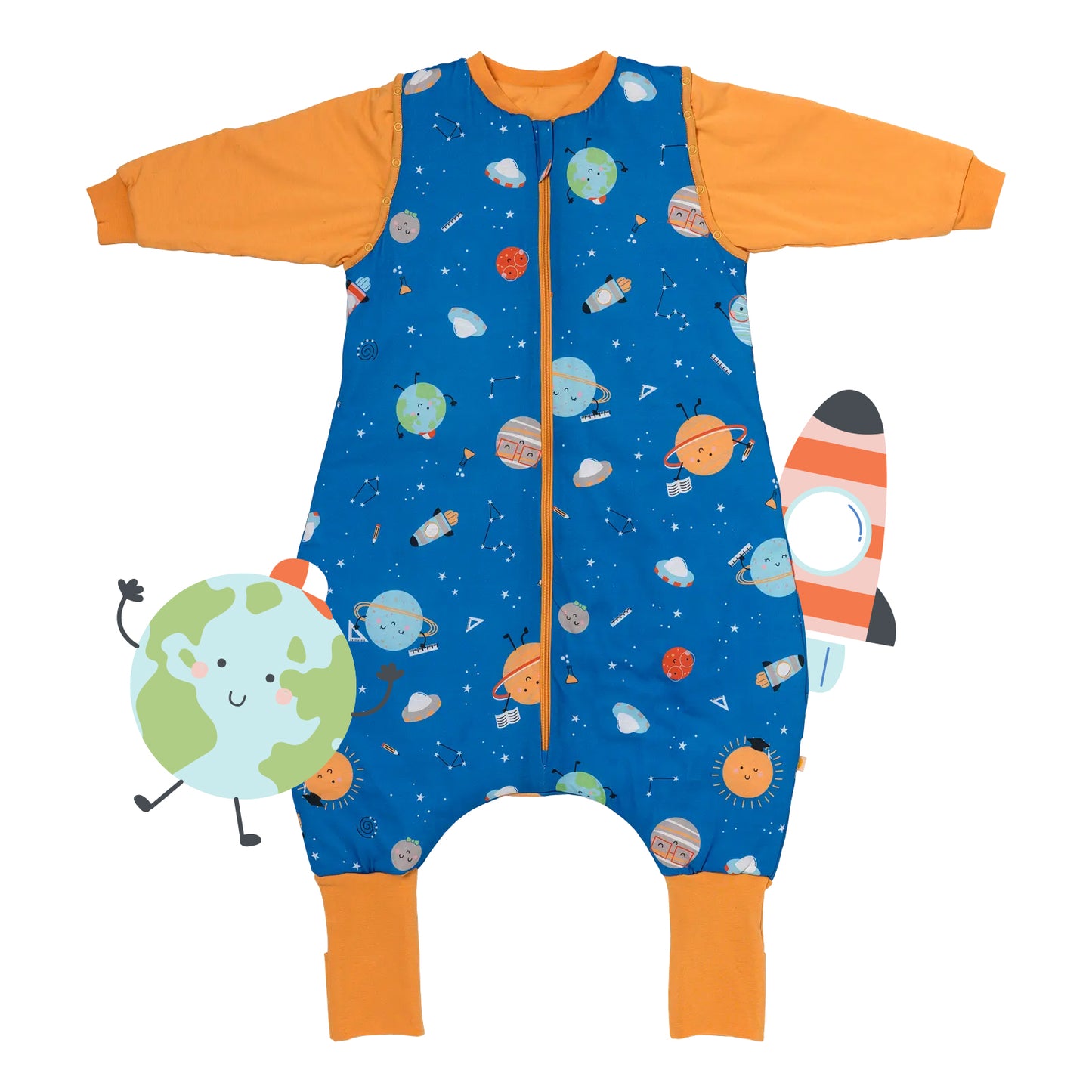 Saco de dormir con pies y suelas antideslizantes, 3.5 TOG
