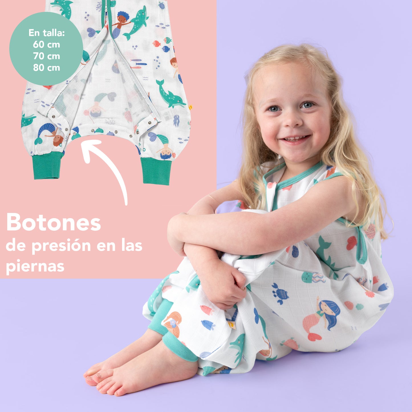Saco de dormir con pies de muselina, 0.5 TOG