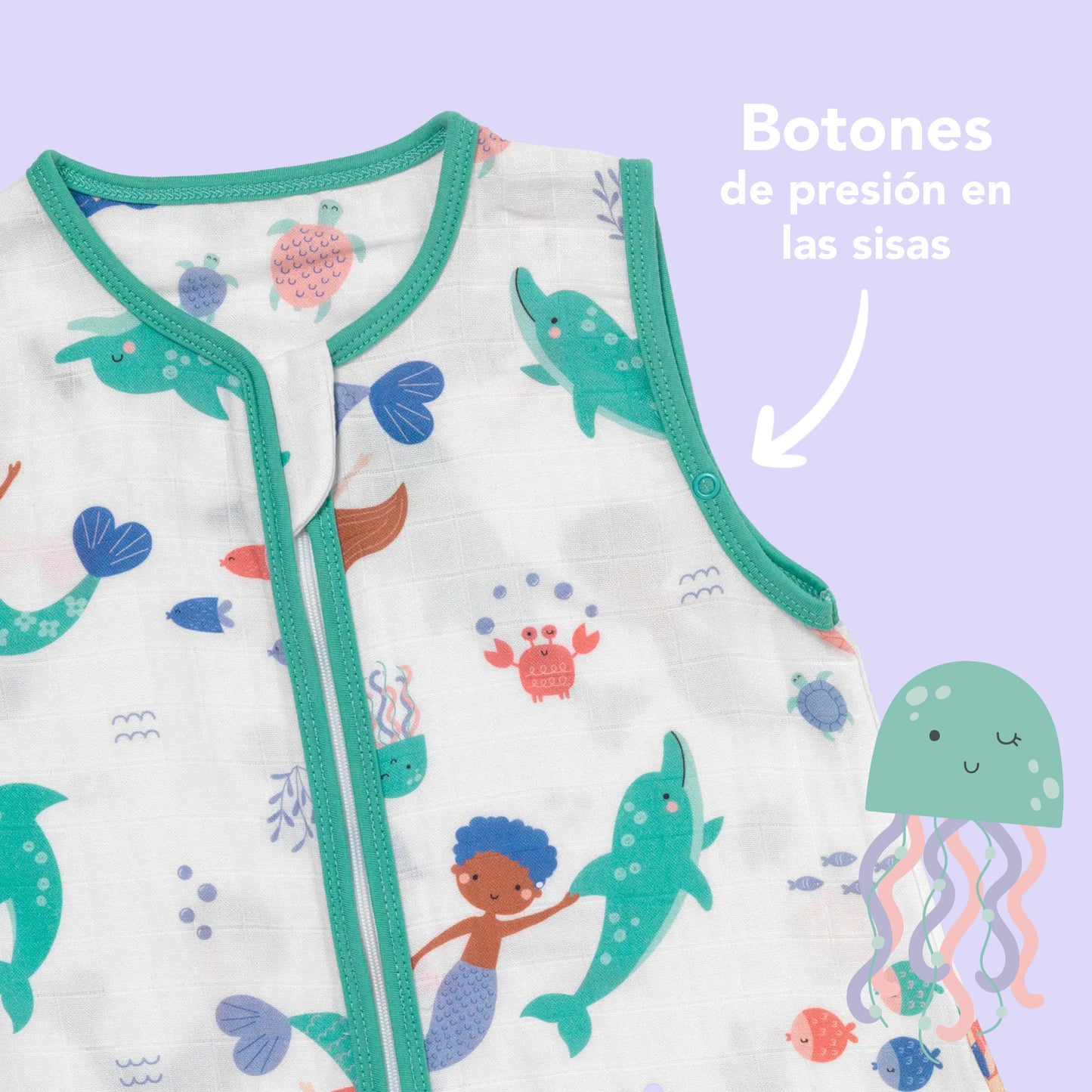 Saco de dormir con pies de muselina, 0.5 TOG