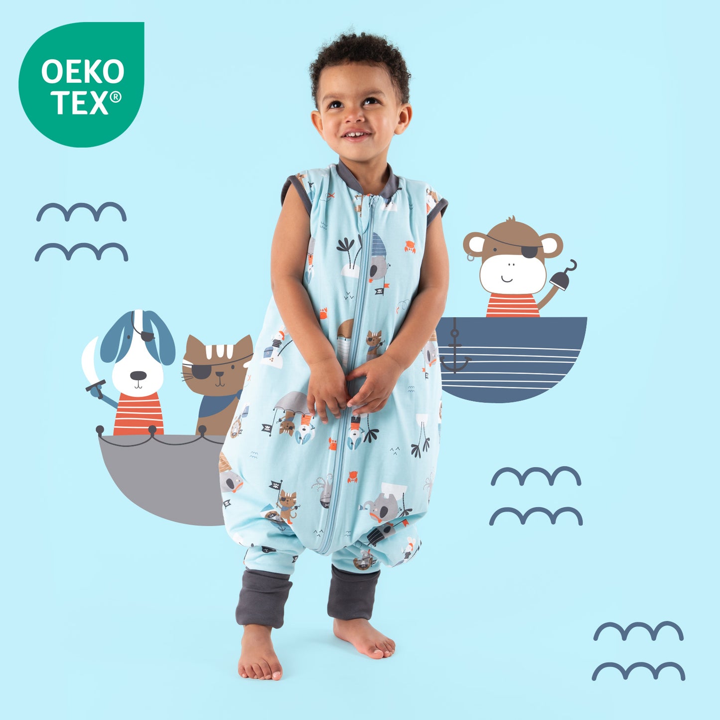Saco de dormir con pies y suelas antideslizantes, 1.0 TOG