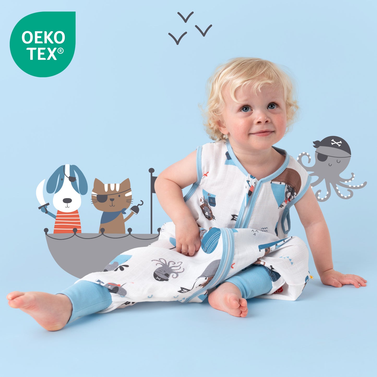 Saco de dormir con pies de muselina, 0.5 TOG
