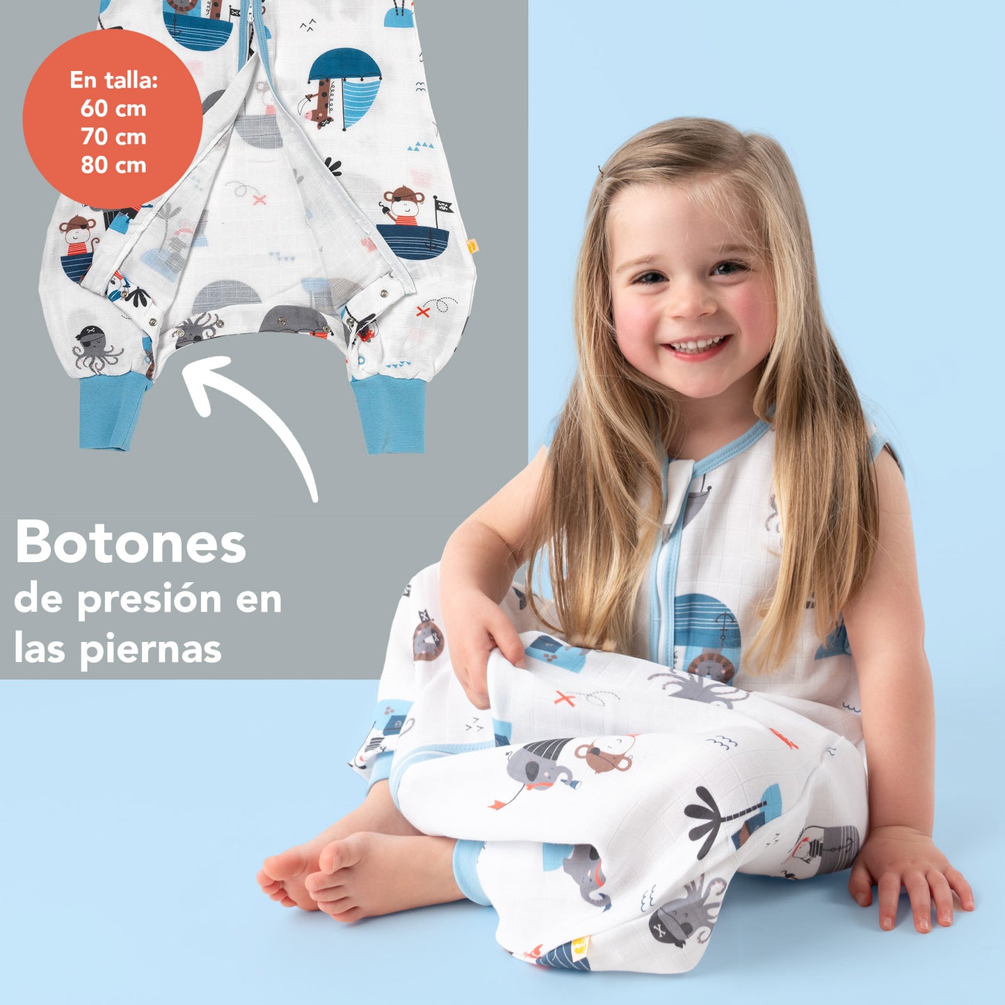 Saco de dormir con pies de muselina, 0.5 TOG