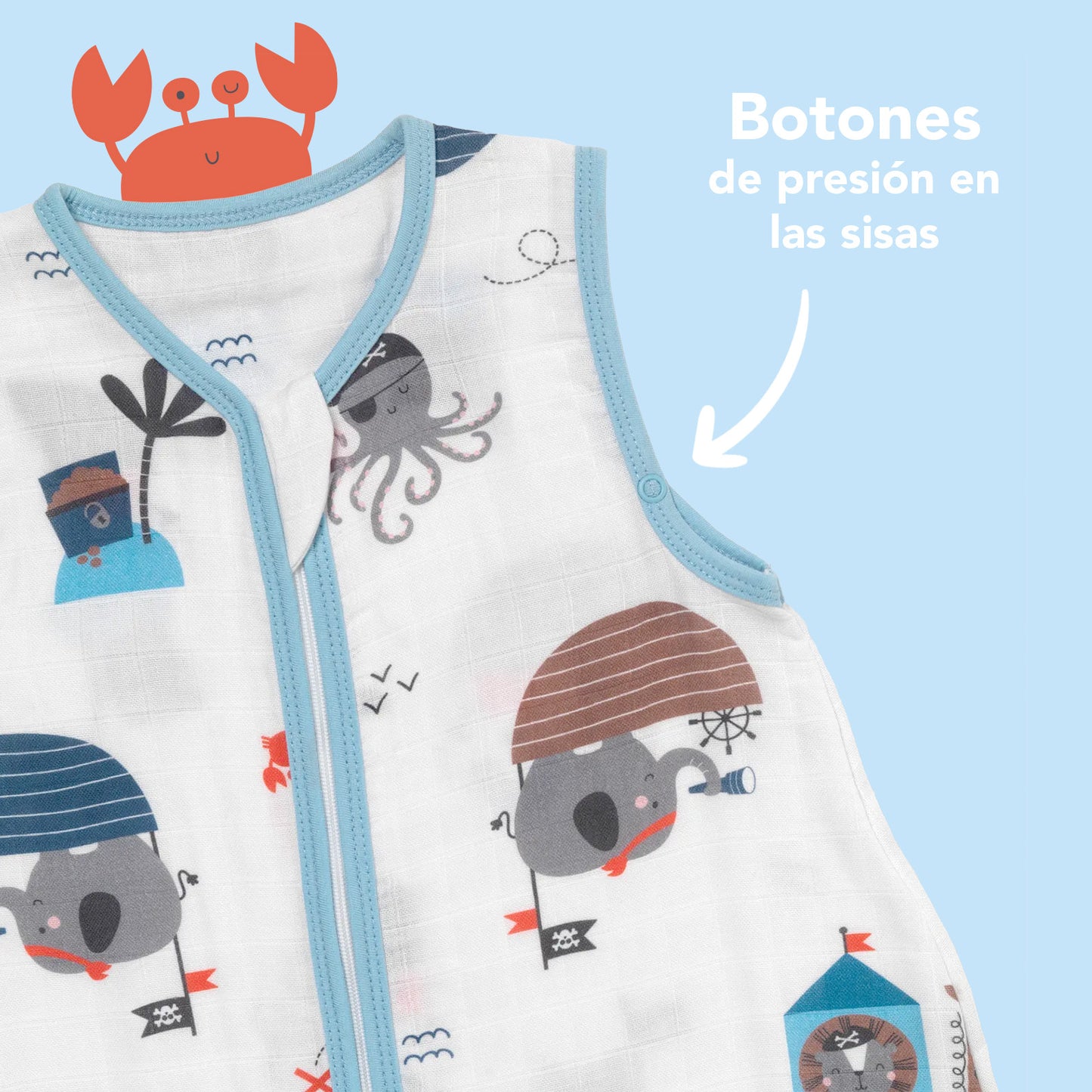 Saco de dormir con pies de muselina, 0.5 TOG