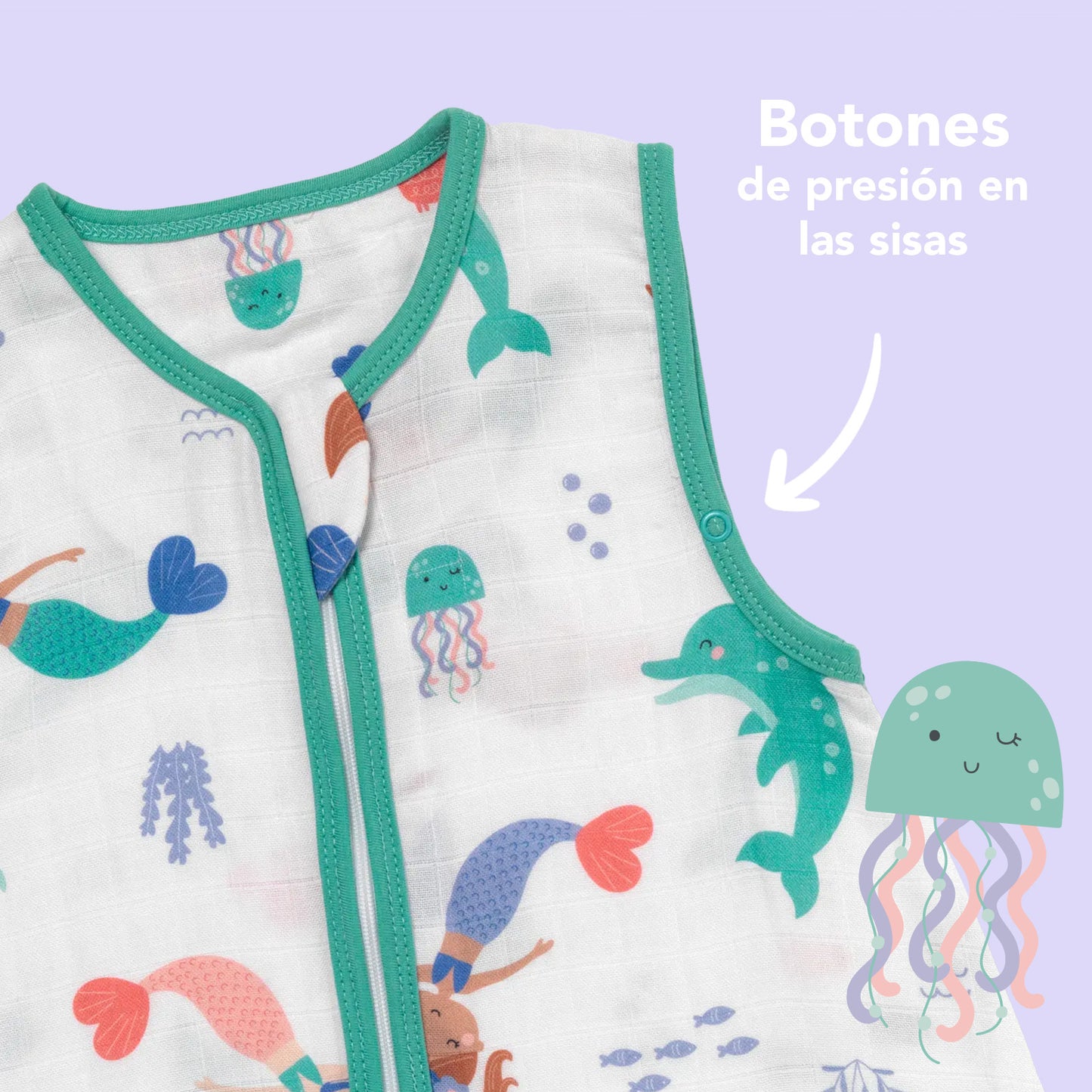 Saco de dormir para bebé de muselina, 0.5 TOG