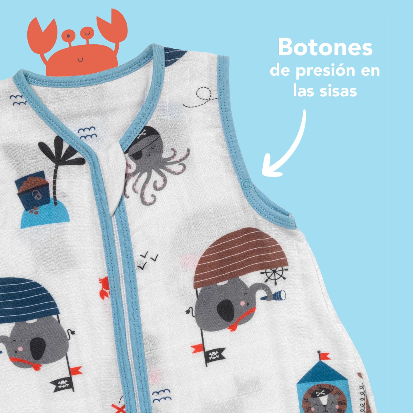 Saco de dormir para bebé de muselina, 0.5 TOG