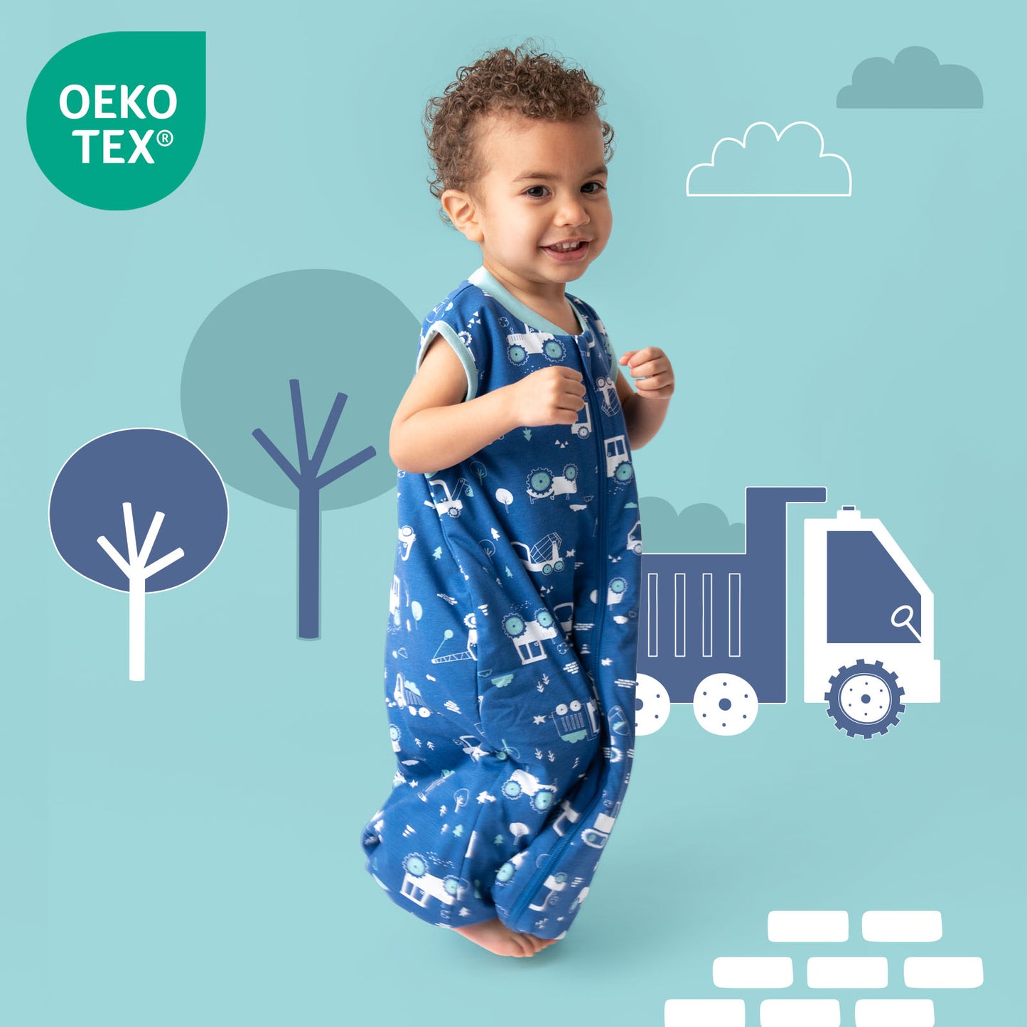 Saco de dormir con pies y suelas antideslizantes, 1.0 TOG