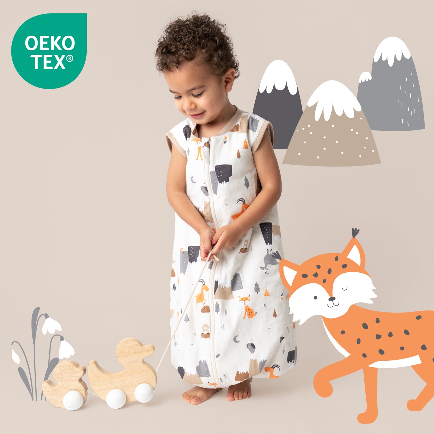 Saco de dormir con pies y suelas antideslizantes, 1.0 TOG