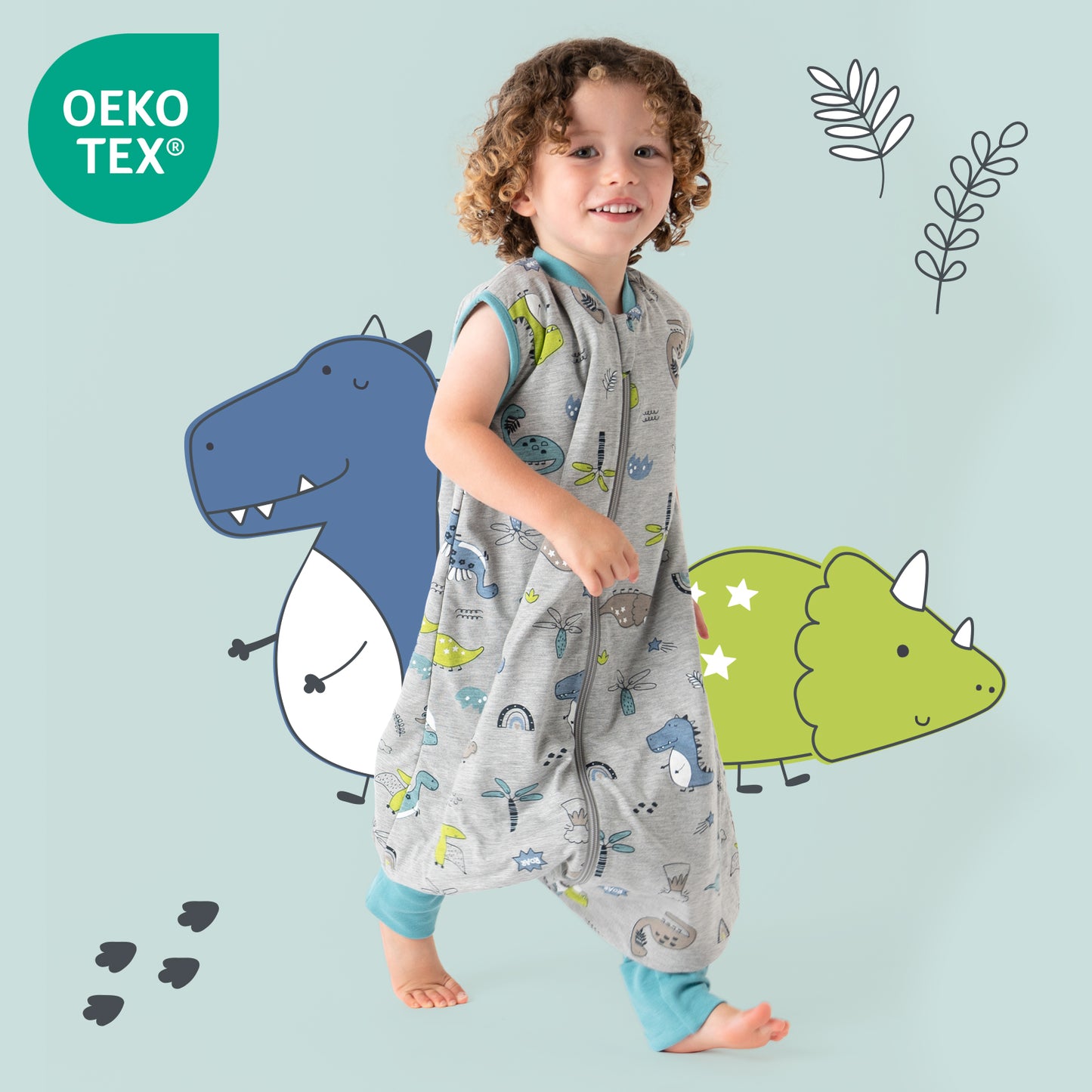 Saco de dormir con pies y suelas antideslizantes, 1.0 TOG