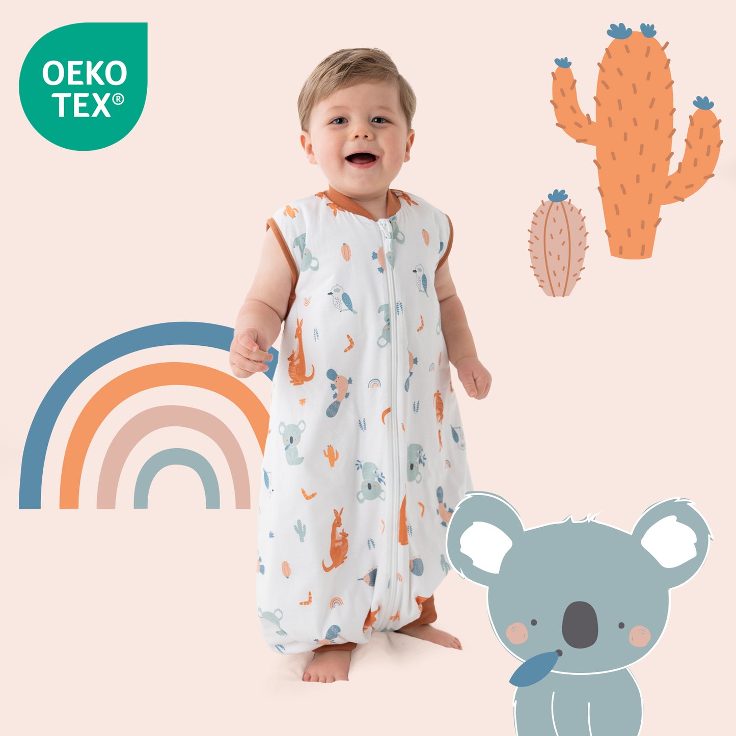 Saco de dormir con pies y suelas antideslizantes, 1.0 TOG