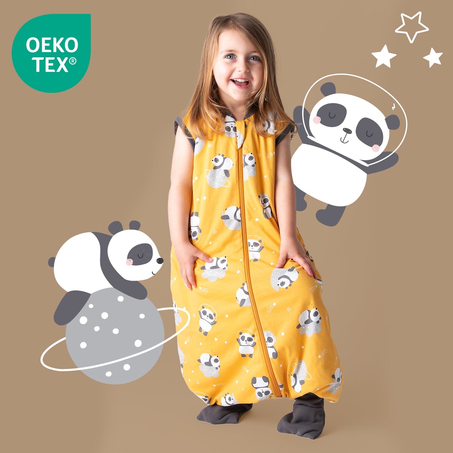 Saco de dormir con pies y suelas antideslizantes, 1.0 TOG