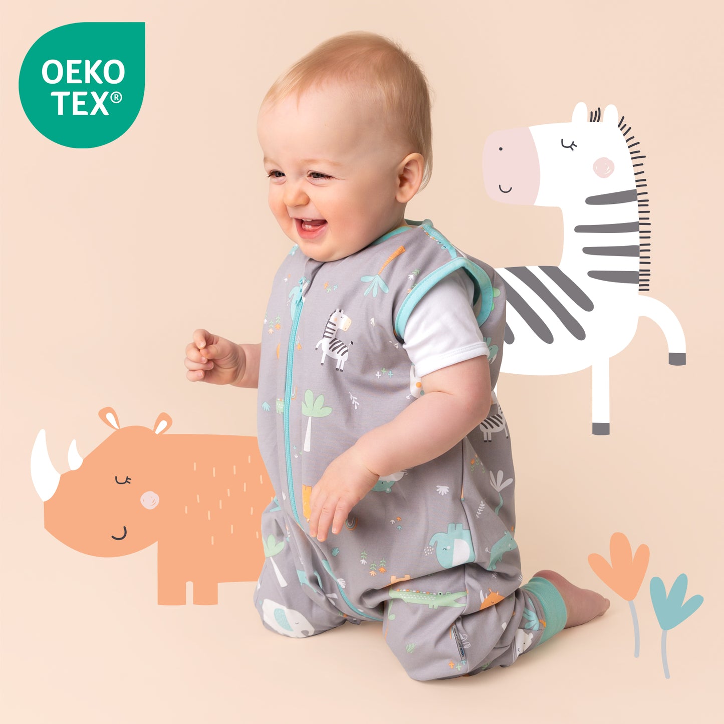 Saco de dormir con pies y suelas antideslizantes, 1.0 TOG
