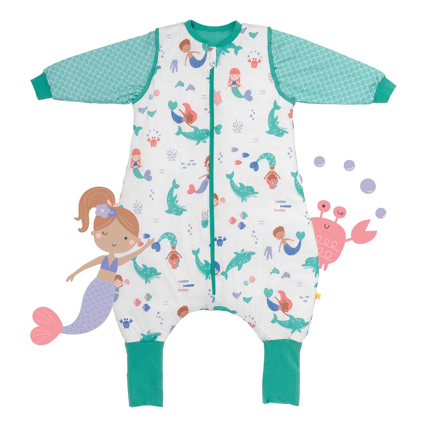 Saco de dormir con pies y suelas antideslizantes, 2.5 TOG