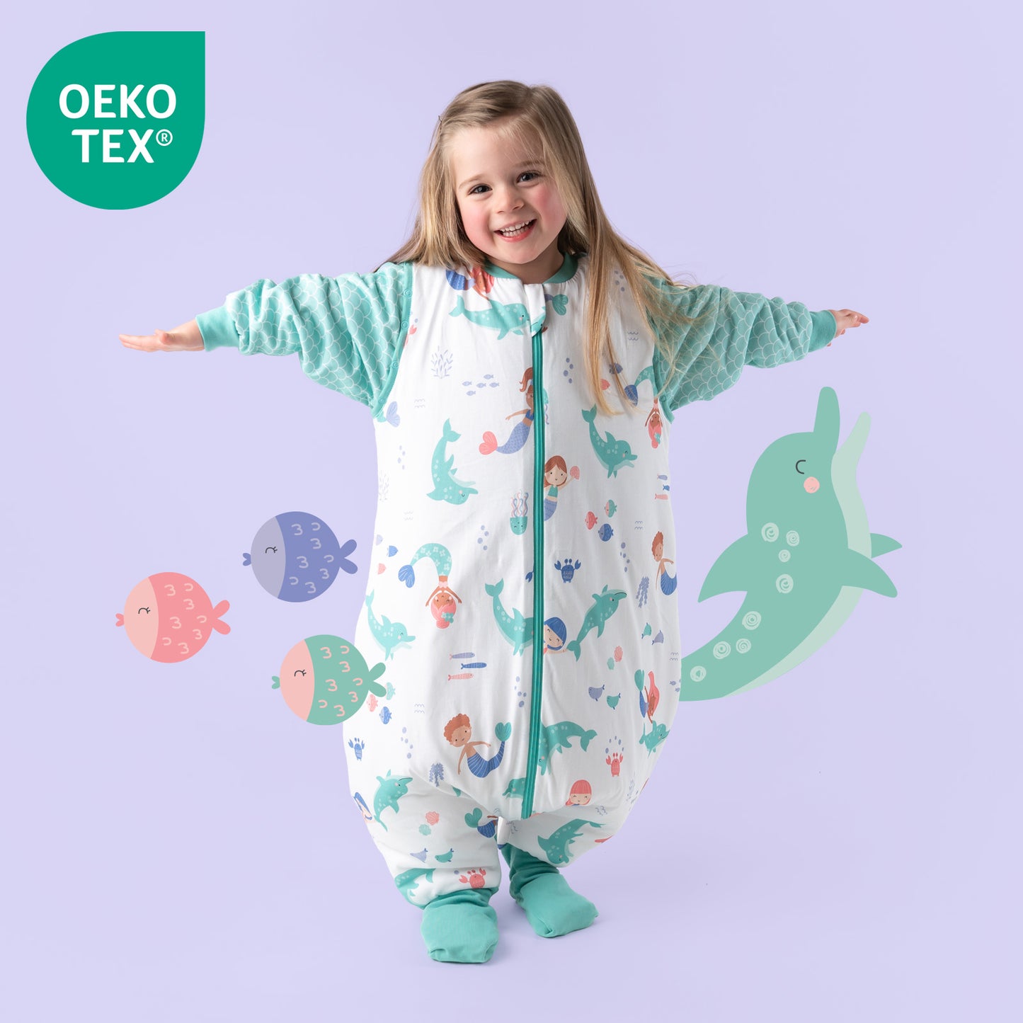 Saco de dormir con pies y suelas antideslizantes, 2.5 TOG