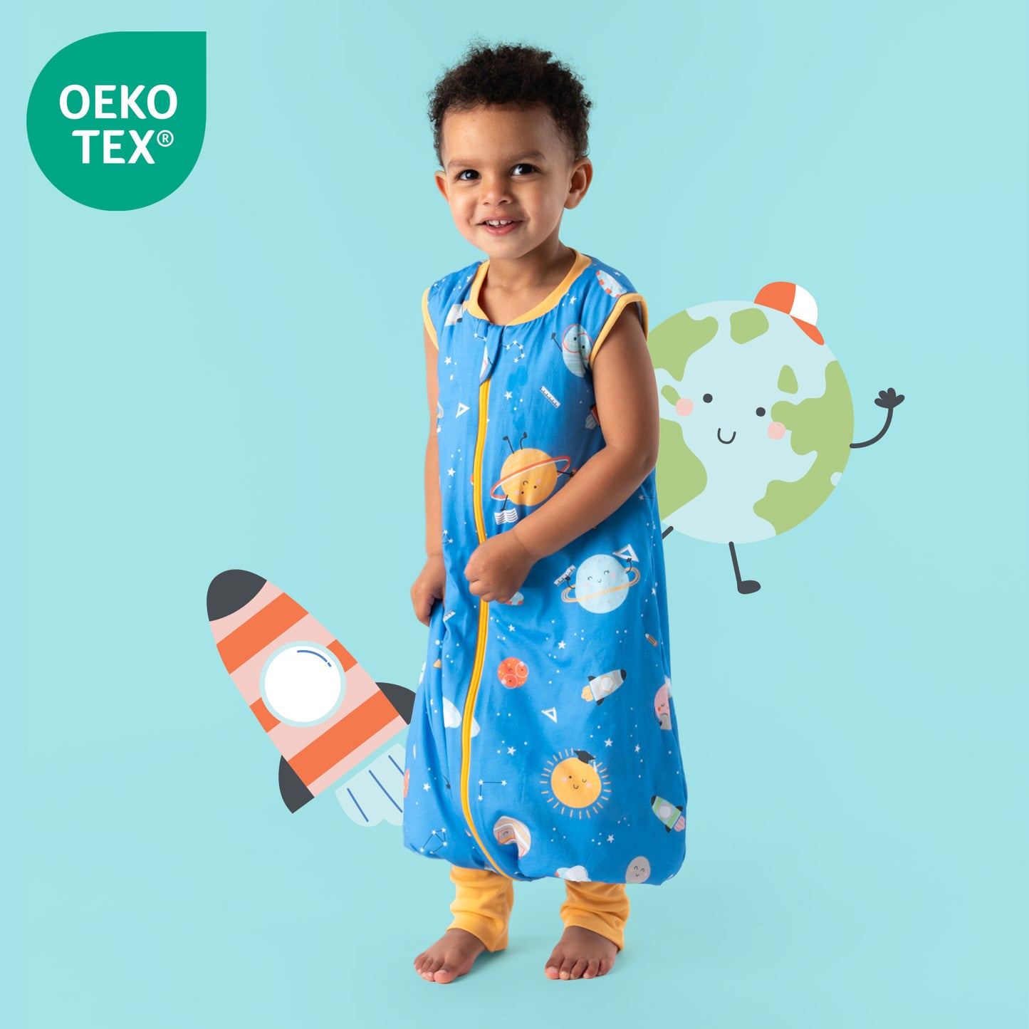 Saco de dormir con pies y suelas antideslizantes, 1.0 TOG