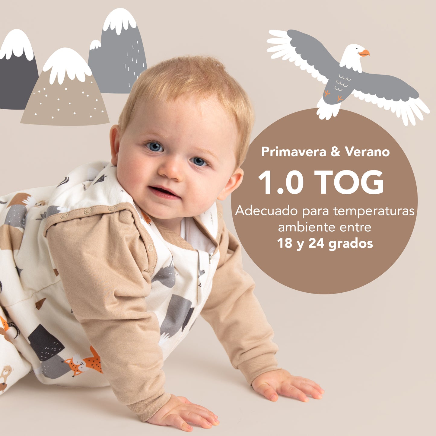 Saco de dormir para bebé, 1.0 TOG