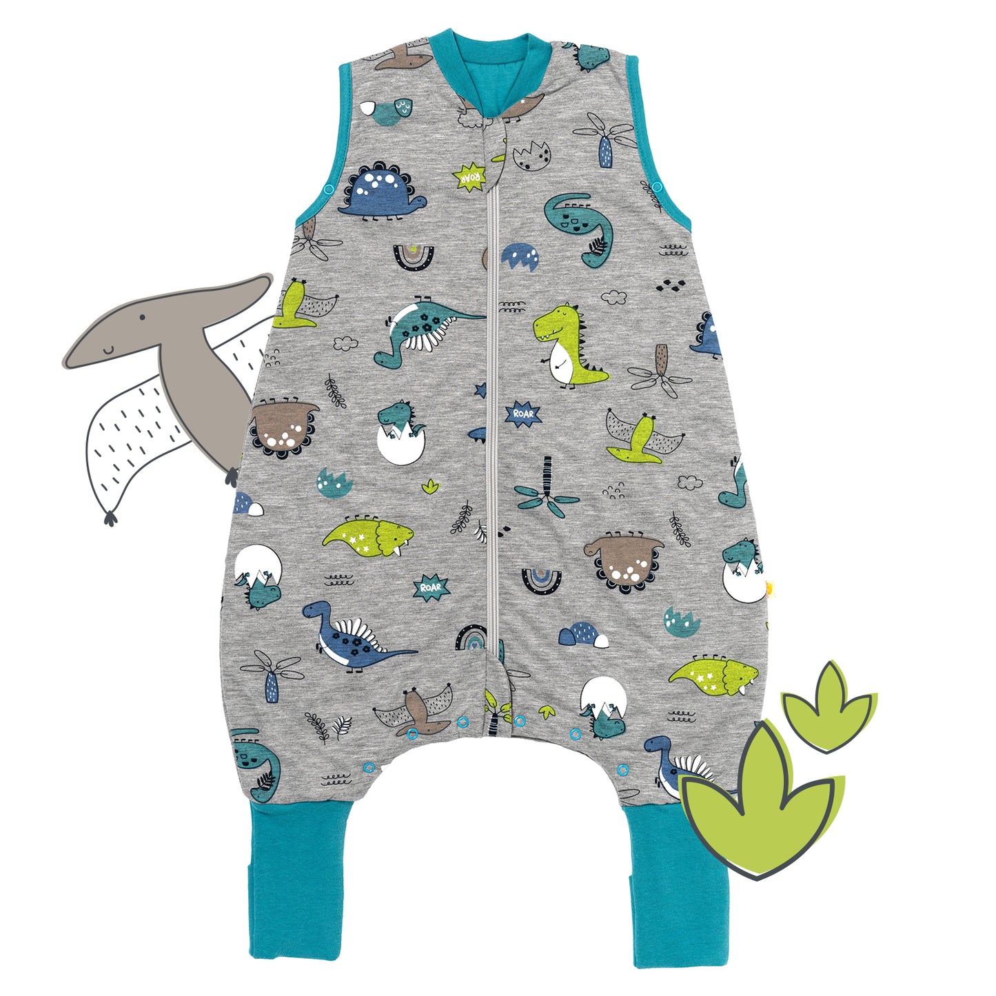 Saco de dormir con pies y suelas antideslizantes, 1.0 TOG