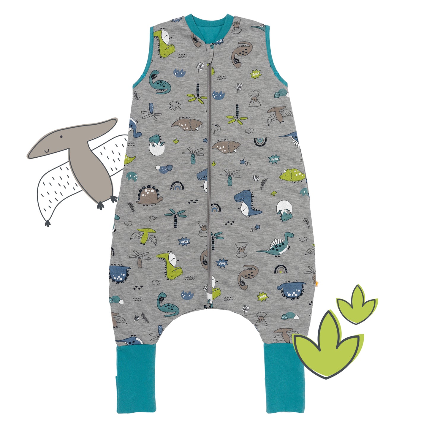 Saco de dormir con pies y suelas antideslizantes, 1.0 TOG