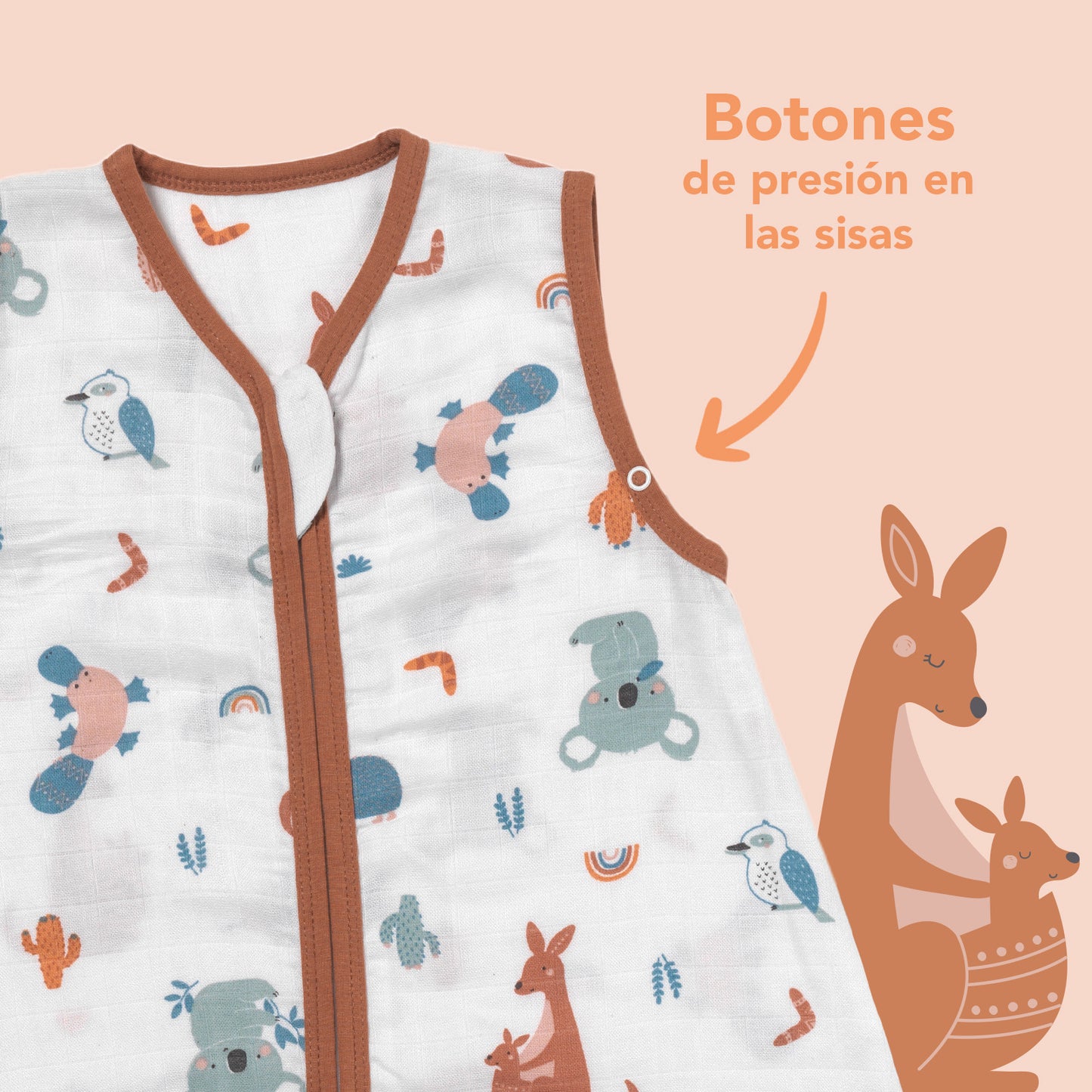 Saco de dormir para bebé de muselina, 0.5 TOG