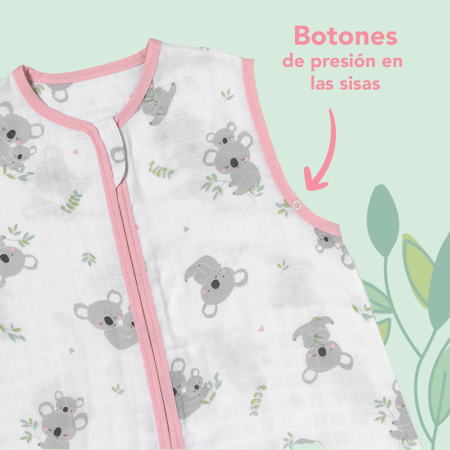 Saco de dormir para bebé de muselina, 0.5 TOG