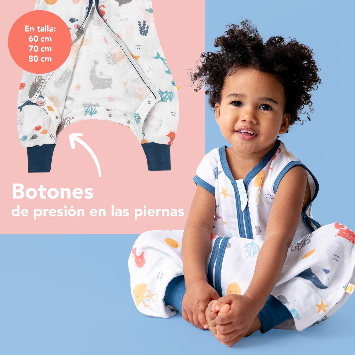 Saco de dormir con pies de muselina, 0.5 TOG